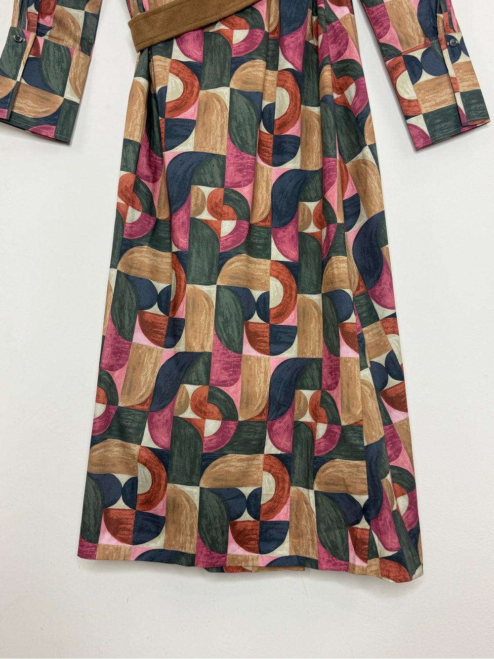 J. McLaughlin Mercer Midi Wrap Dress Size S Geometric Print Long Sleeve NWT - Picture 11 of 16